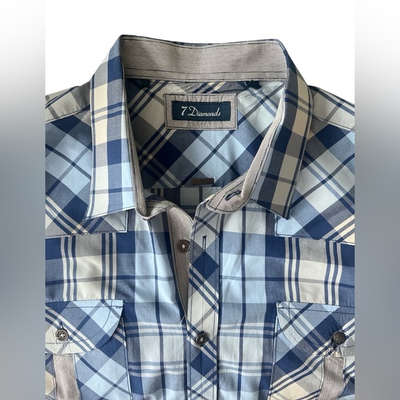 7 Diamonds Men’s Short Sleeve Button Front Shirt Size XXL - Picture 1 of 7